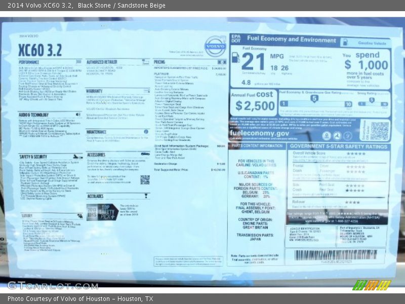 Black Stone / Sandstone Beige 2014 Volvo XC60 3.2