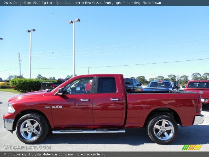 Inferno Red Crystal Pearl / Light Pebble Beige/Bark Brown 2010 Dodge Ram 1500 Big Horn Quad Cab