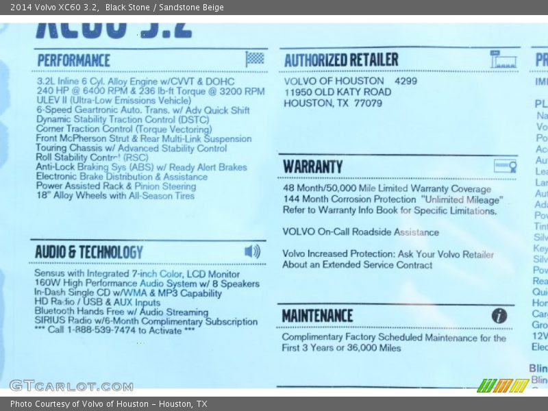 Black Stone / Sandstone Beige 2014 Volvo XC60 3.2
