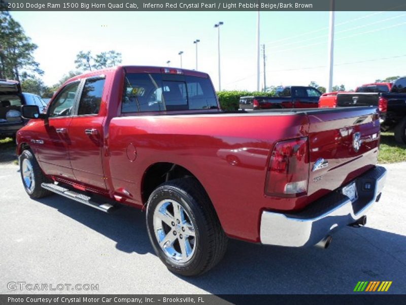 Inferno Red Crystal Pearl / Light Pebble Beige/Bark Brown 2010 Dodge Ram 1500 Big Horn Quad Cab