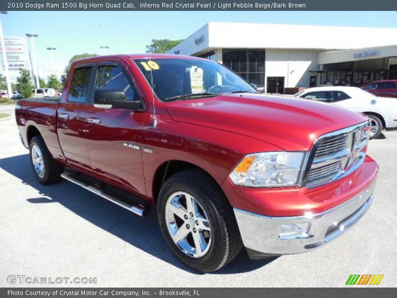Inferno Red Crystal Pearl / Light Pebble Beige/Bark Brown 2010 Dodge Ram 1500 Big Horn Quad Cab