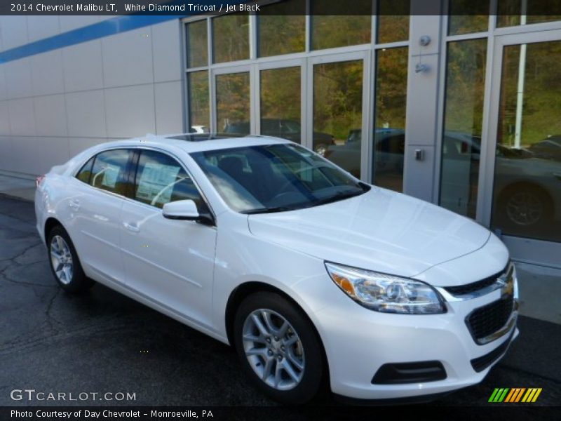 White Diamond Tricoat / Jet Black 2014 Chevrolet Malibu LT
