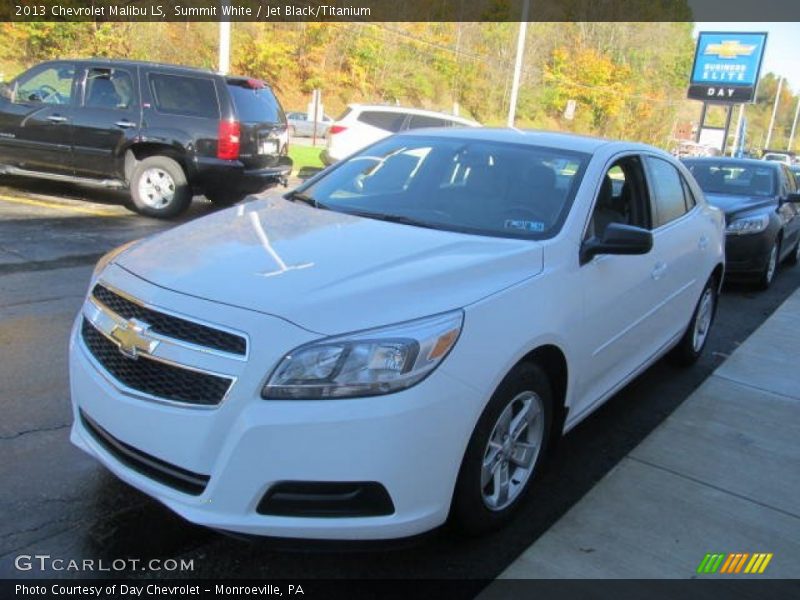 Summit White / Jet Black/Titanium 2013 Chevrolet Malibu LS