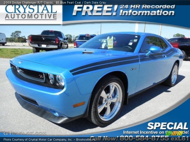 B5 Blue Pearl Coat / Dark Slate Gray 2009 Dodge Challenger R/T Classic