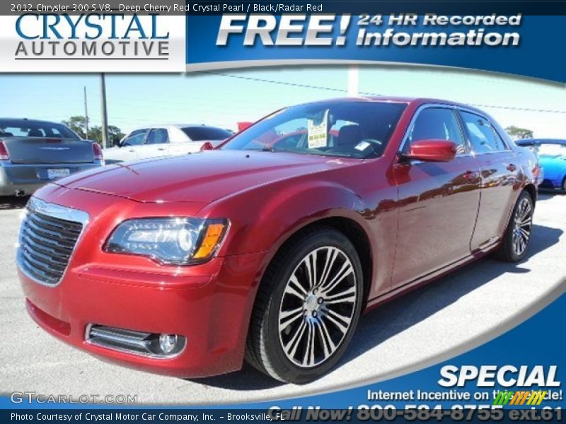 Deep Cherry Red Crystal Pearl / Black/Radar Red 2012 Chrysler 300 S V8