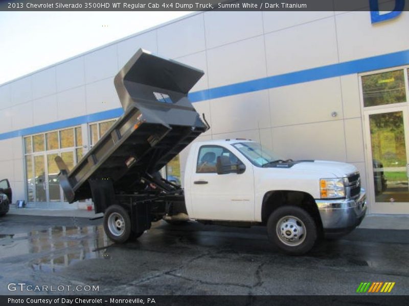 Summit White / Dark Titanium 2013 Chevrolet Silverado 3500HD WT Regular Cab 4x4 Dump Truck