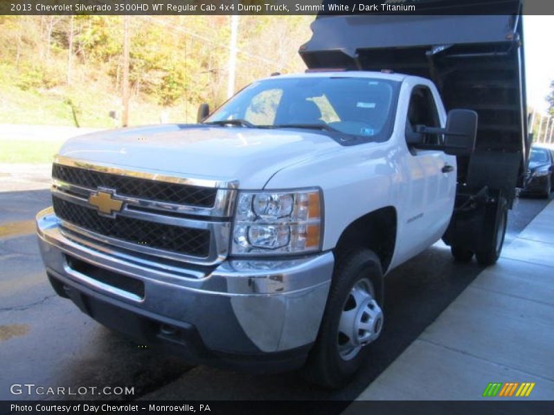 Summit White / Dark Titanium 2013 Chevrolet Silverado 3500HD WT Regular Cab 4x4 Dump Truck
