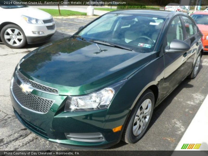 Rainforest Green Metallic / Jet Black/Medium Titanium 2014 Chevrolet Cruze LS