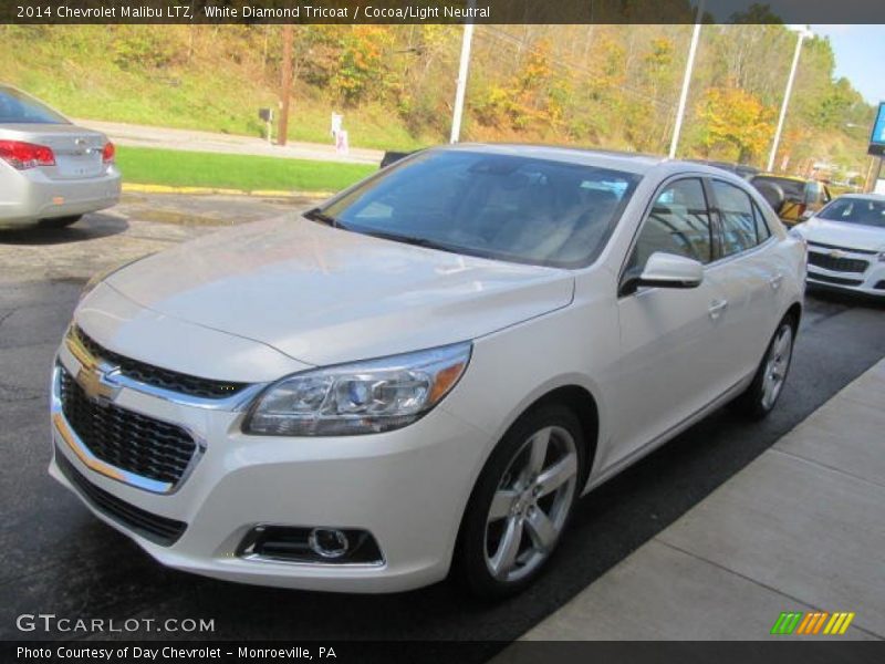 White Diamond Tricoat / Cocoa/Light Neutral 2014 Chevrolet Malibu LTZ