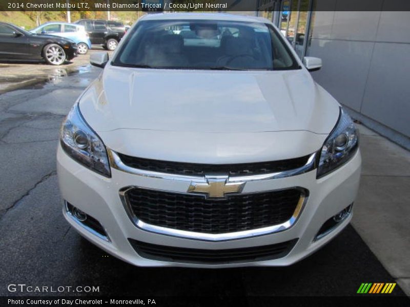 White Diamond Tricoat / Cocoa/Light Neutral 2014 Chevrolet Malibu LTZ