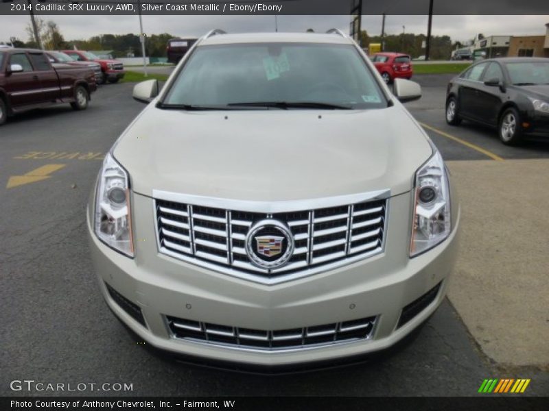 Silver Coast Metallic / Ebony/Ebony 2014 Cadillac SRX Luxury AWD