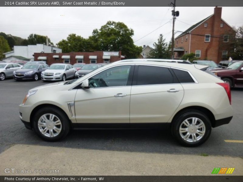 Silver Coast Metallic / Ebony/Ebony 2014 Cadillac SRX Luxury AWD