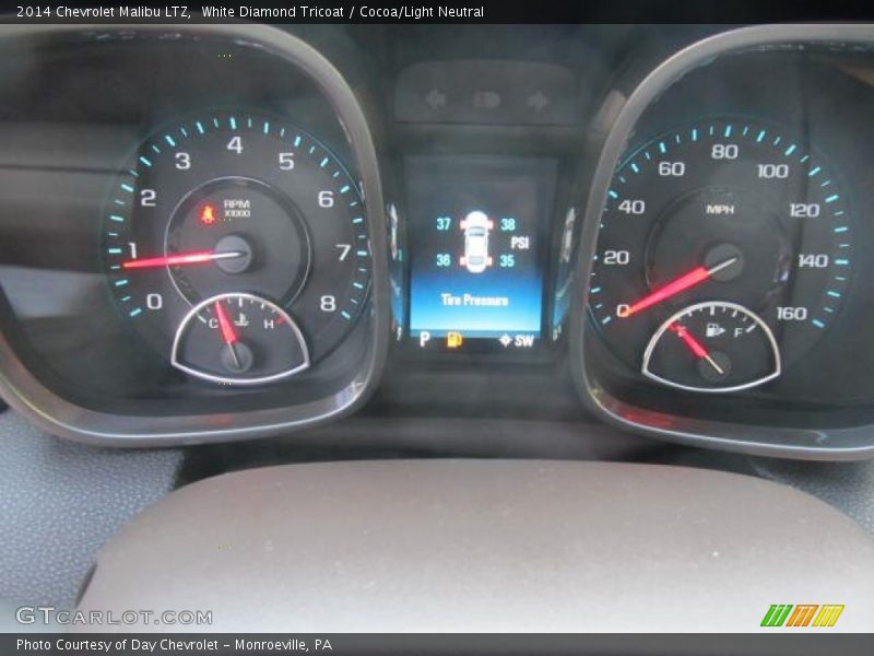 White Diamond Tricoat / Cocoa/Light Neutral 2014 Chevrolet Malibu LTZ