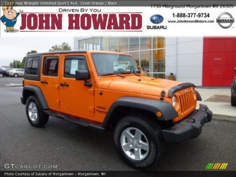 Crush Orange / Black 2013 Jeep Wrangler Unlimited Sport S 4x4