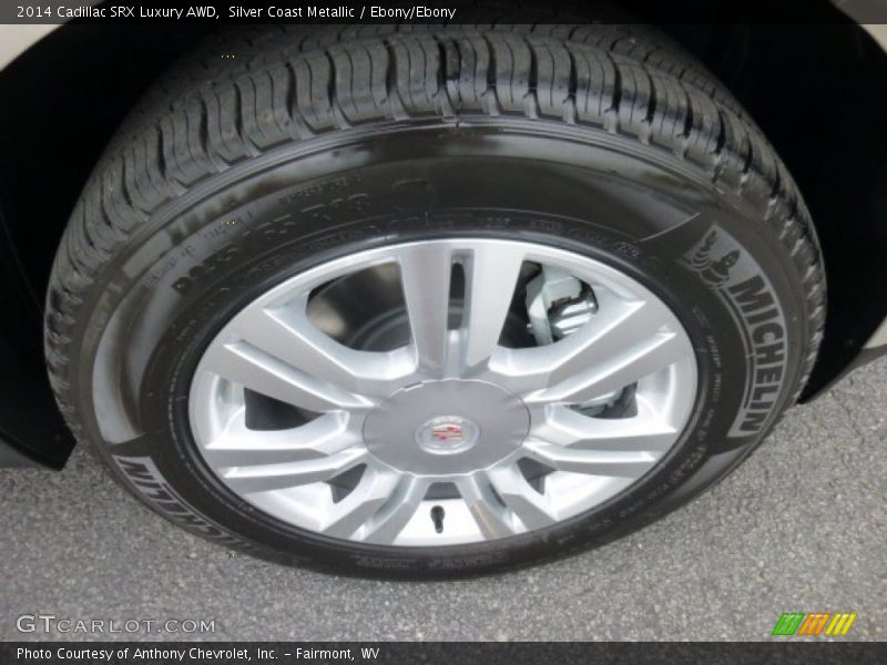 Silver Coast Metallic / Ebony/Ebony 2014 Cadillac SRX Luxury AWD