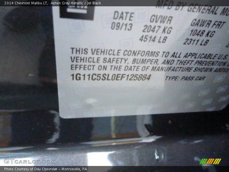 Ashen Gray Metallic / Jet Black 2014 Chevrolet Malibu LT