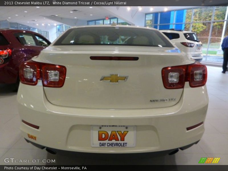 White Diamond Tricoat / Cocoa/Light Neutral 2013 Chevrolet Malibu LTZ