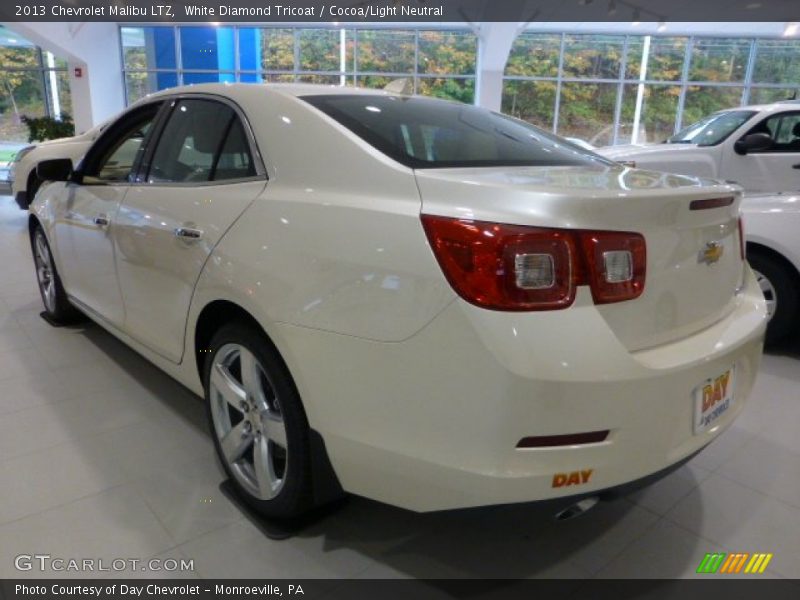 White Diamond Tricoat / Cocoa/Light Neutral 2013 Chevrolet Malibu LTZ