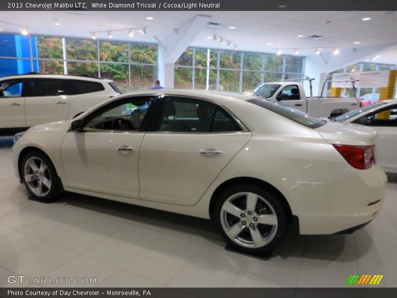 White Diamond Tricoat / Cocoa/Light Neutral 2013 Chevrolet Malibu LTZ