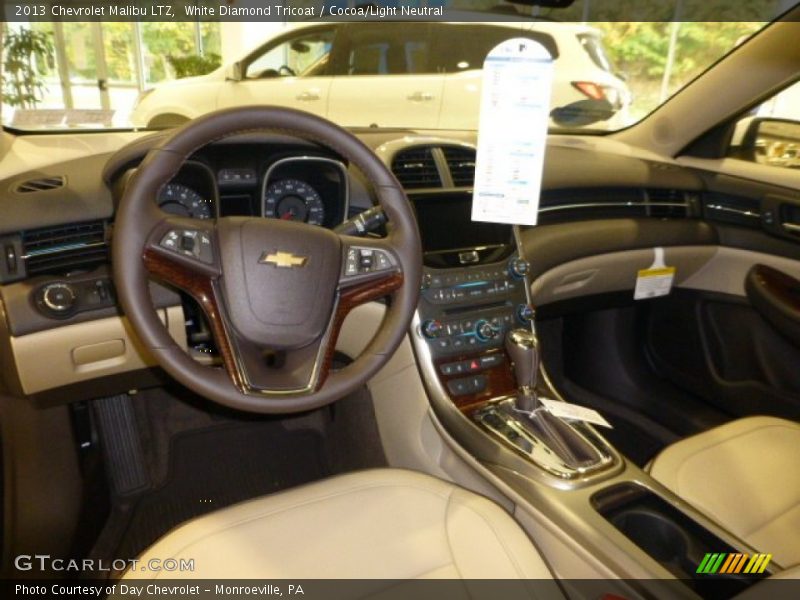 White Diamond Tricoat / Cocoa/Light Neutral 2013 Chevrolet Malibu LTZ