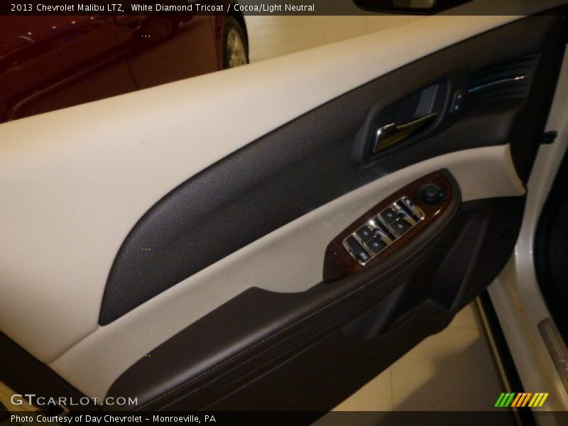 White Diamond Tricoat / Cocoa/Light Neutral 2013 Chevrolet Malibu LTZ