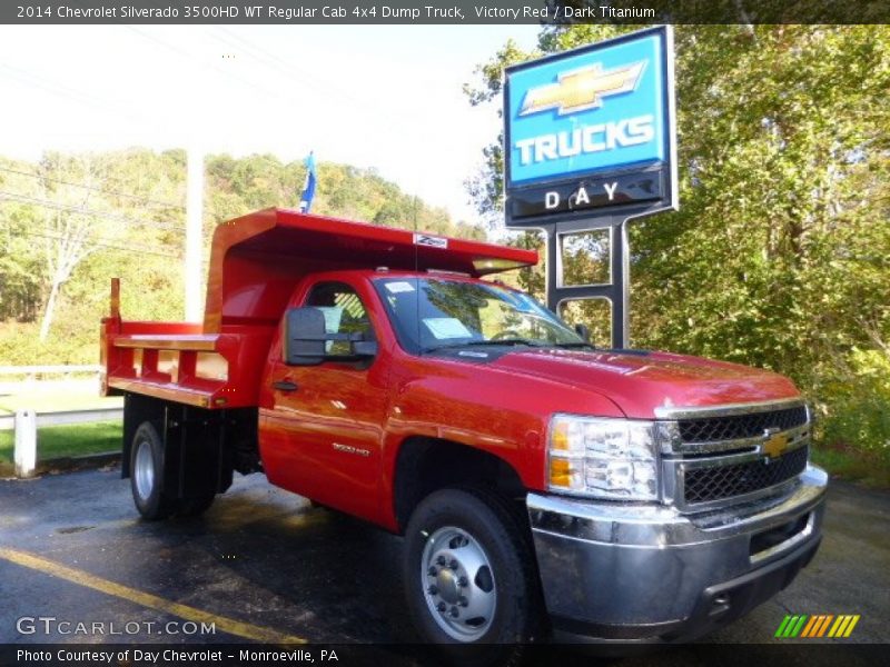 Victory Red / Dark Titanium 2014 Chevrolet Silverado 3500HD WT Regular Cab 4x4 Dump Truck