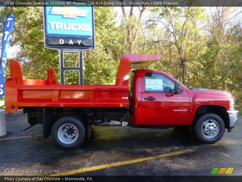 Victory Red / Dark Titanium 2014 Chevrolet Silverado 3500HD WT Regular Cab 4x4 Dump Truck