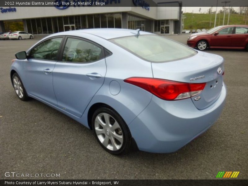 Blue Sky Metallic / Beige 2012 Hyundai Elantra Limited