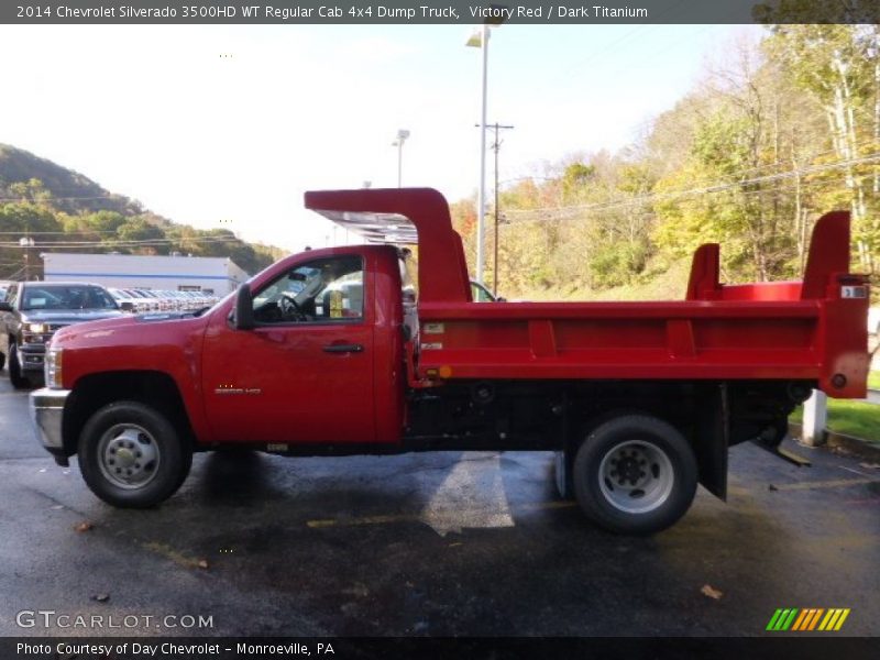Victory Red / Dark Titanium 2014 Chevrolet Silverado 3500HD WT Regular Cab 4x4 Dump Truck