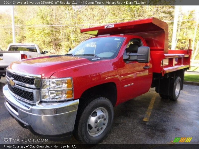 Victory Red / Dark Titanium 2014 Chevrolet Silverado 3500HD WT Regular Cab 4x4 Dump Truck