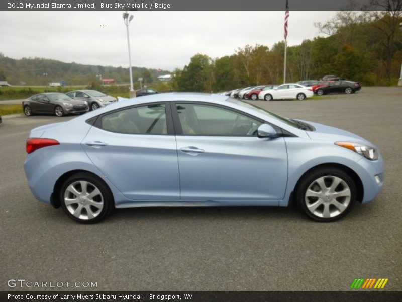 Blue Sky Metallic / Beige 2012 Hyundai Elantra Limited