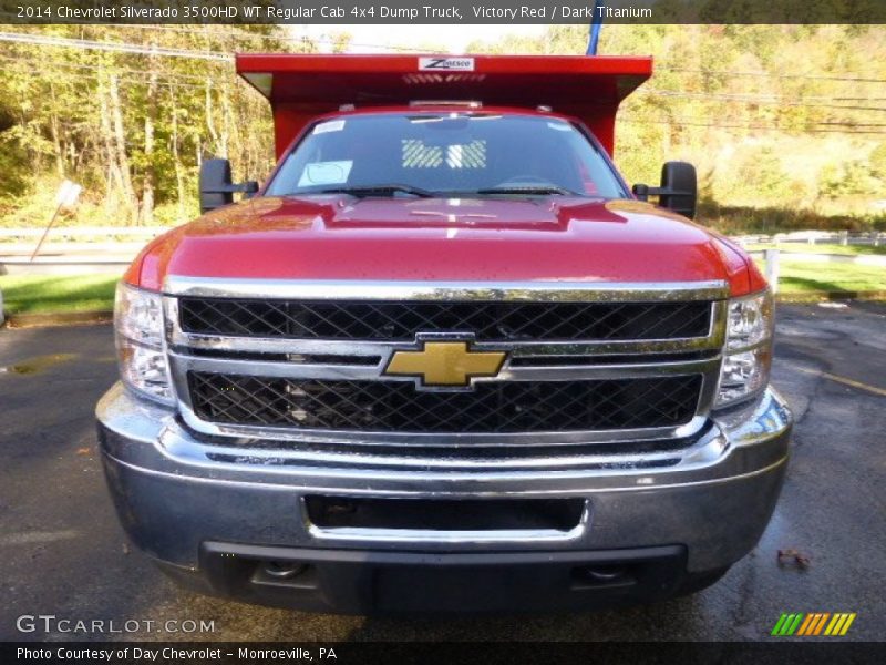 Victory Red / Dark Titanium 2014 Chevrolet Silverado 3500HD WT Regular Cab 4x4 Dump Truck