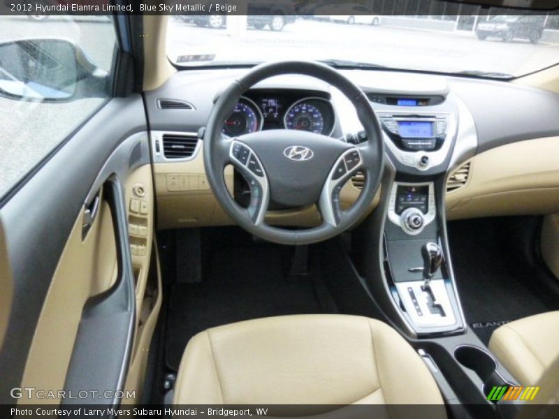 Blue Sky Metallic / Beige 2012 Hyundai Elantra Limited