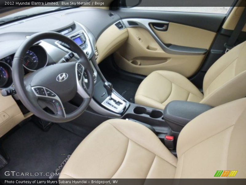 Blue Sky Metallic / Beige 2012 Hyundai Elantra Limited