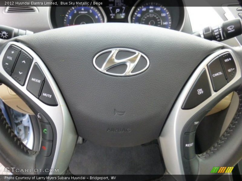 Blue Sky Metallic / Beige 2012 Hyundai Elantra Limited