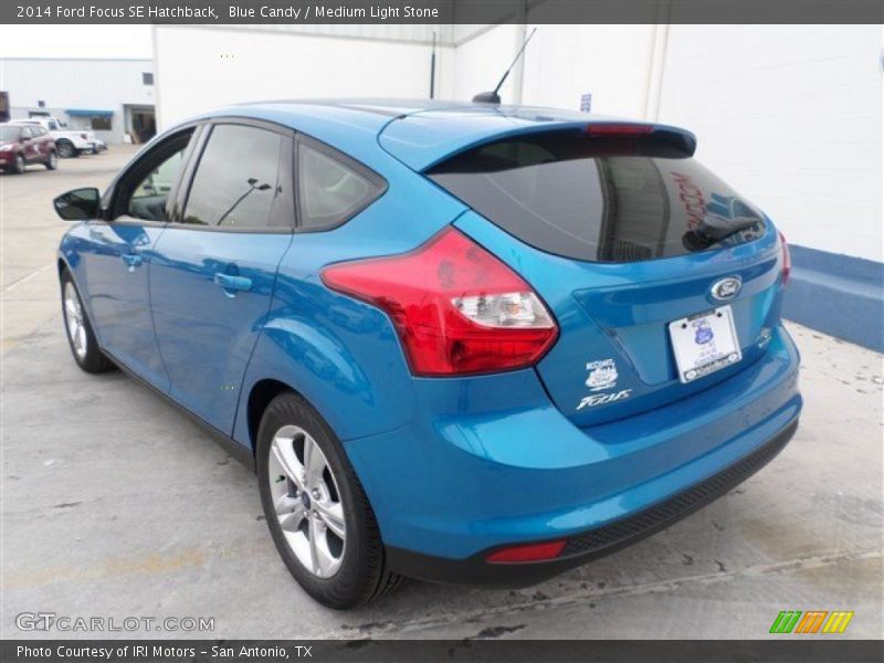 Blue Candy / Medium Light Stone 2014 Ford Focus SE Hatchback