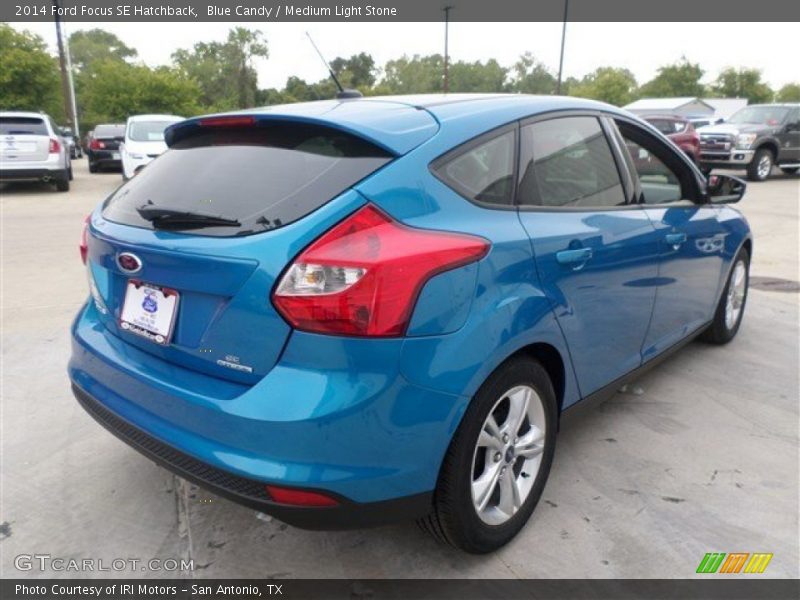 Blue Candy / Medium Light Stone 2014 Ford Focus SE Hatchback