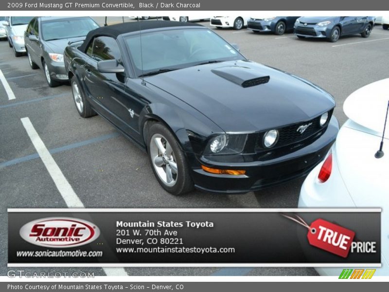 Black / Dark Charcoal 2009 Ford Mustang GT Premium Convertible