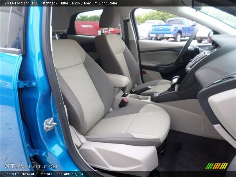 Blue Candy / Medium Light Stone 2014 Ford Focus SE Hatchback
