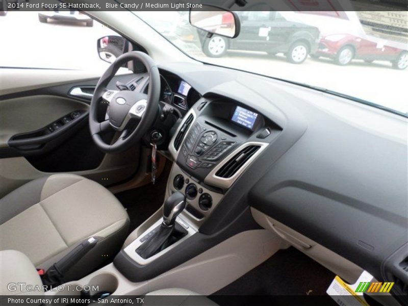 Blue Candy / Medium Light Stone 2014 Ford Focus SE Hatchback