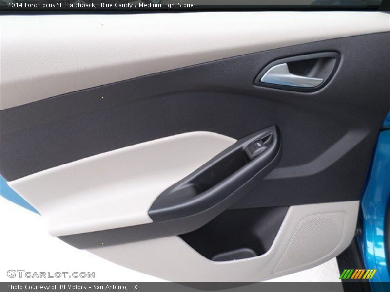 Blue Candy / Medium Light Stone 2014 Ford Focus SE Hatchback