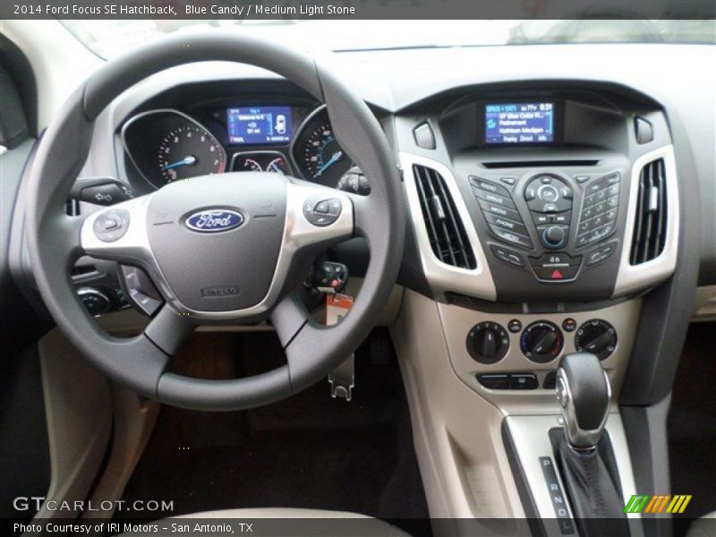 Blue Candy / Medium Light Stone 2014 Ford Focus SE Hatchback