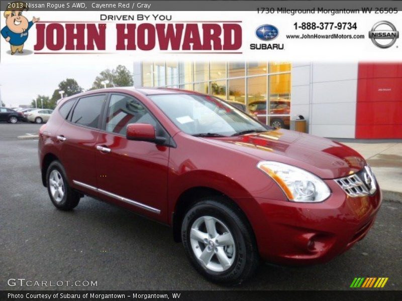 Cayenne Red / Gray 2013 Nissan Rogue S AWD