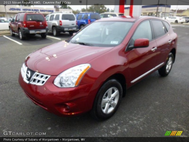 Cayenne Red / Gray 2013 Nissan Rogue S AWD