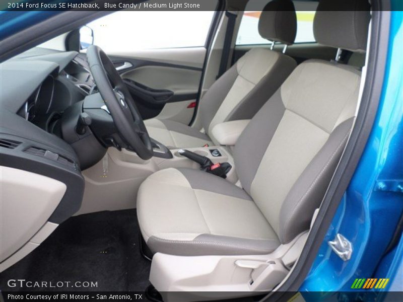 Blue Candy / Medium Light Stone 2014 Ford Focus SE Hatchback