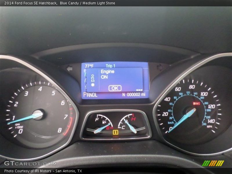 Blue Candy / Medium Light Stone 2014 Ford Focus SE Hatchback