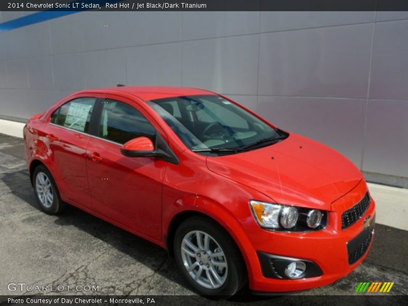 Red Hot / Jet Black/Dark Titanium 2014 Chevrolet Sonic LT Sedan