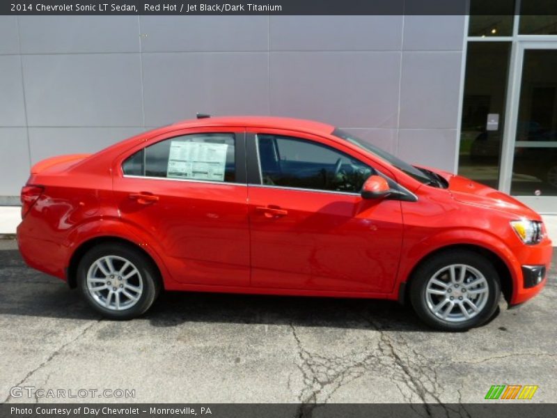 Red Hot / Jet Black/Dark Titanium 2014 Chevrolet Sonic LT Sedan