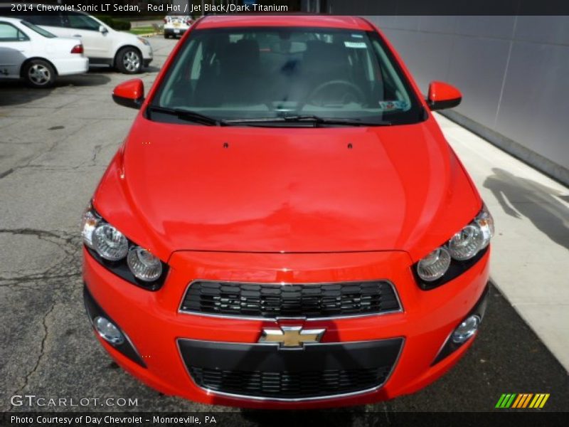 Red Hot / Jet Black/Dark Titanium 2014 Chevrolet Sonic LT Sedan