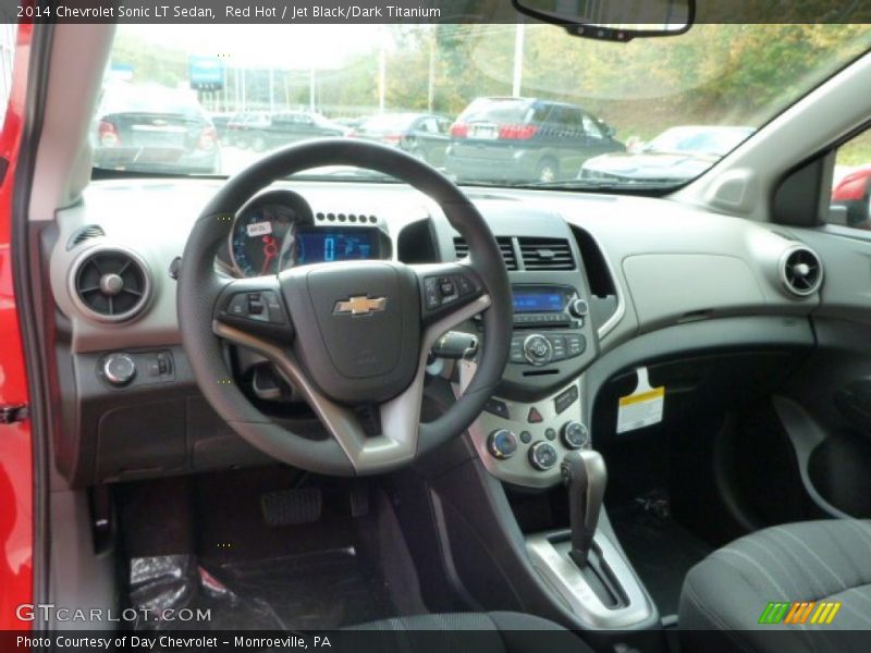 Red Hot / Jet Black/Dark Titanium 2014 Chevrolet Sonic LT Sedan